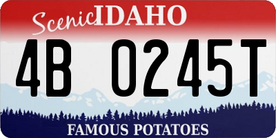 ID license plate 4B0245T