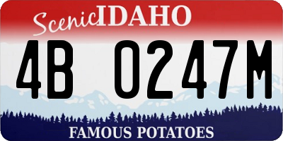 ID license plate 4B0247M