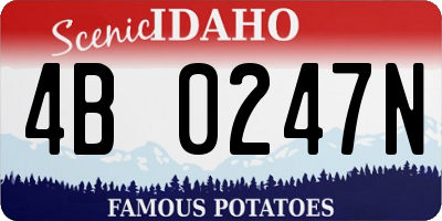 ID license plate 4B0247N