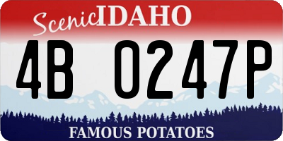 ID license plate 4B0247P