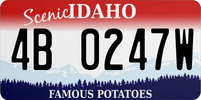 ID license plate 4B0247W