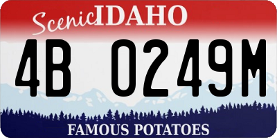 ID license plate 4B0249M