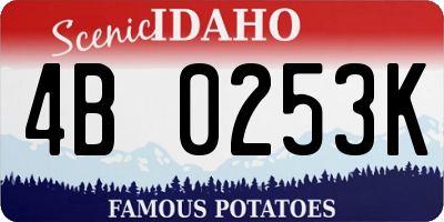 ID license plate 4B0253K