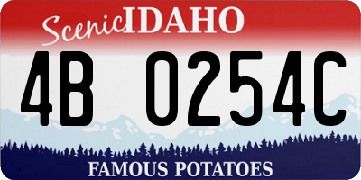 ID license plate 4B0254C