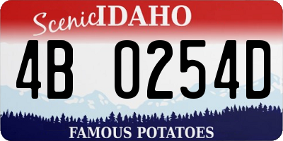ID license plate 4B0254D