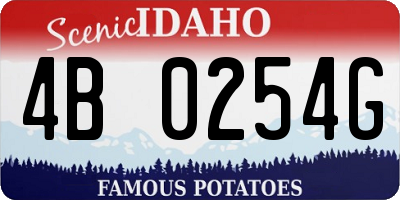 ID license plate 4B0254G