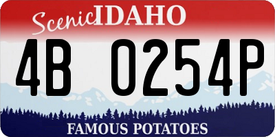 ID license plate 4B0254P