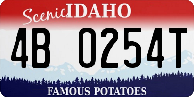 ID license plate 4B0254T
