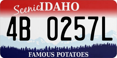ID license plate 4B0257L
