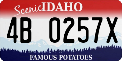 ID license plate 4B0257X