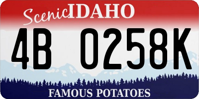 ID license plate 4B0258K