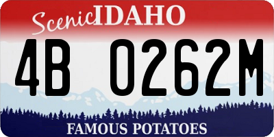 ID license plate 4B0262M
