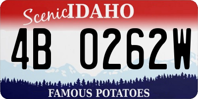 ID license plate 4B0262W