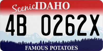 ID license plate 4B0262X