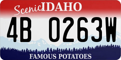 ID license plate 4B0263W