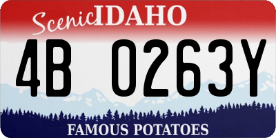 ID license plate 4B0263Y