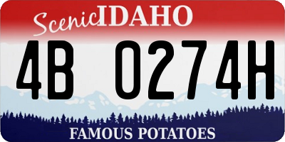 ID license plate 4B0274H