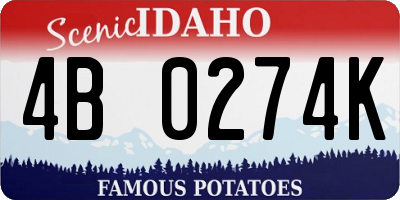 ID license plate 4B0274K