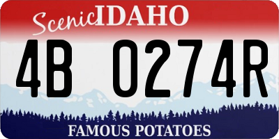 ID license plate 4B0274R