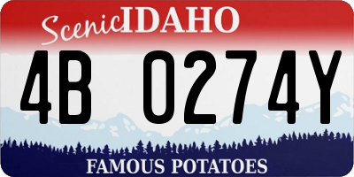 ID license plate 4B0274Y