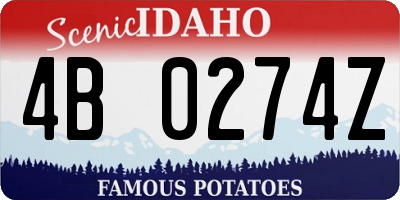 ID license plate 4B0274Z