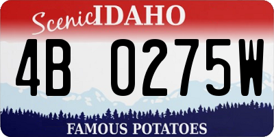 ID license plate 4B0275W