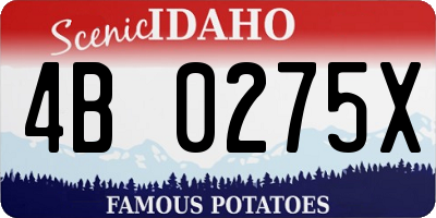 ID license plate 4B0275X