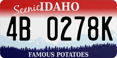 ID license plate 4B0278K