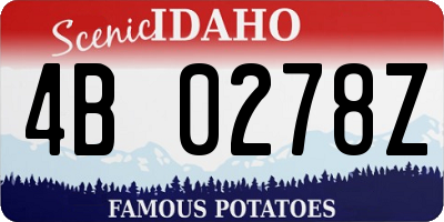 ID license plate 4B0278Z