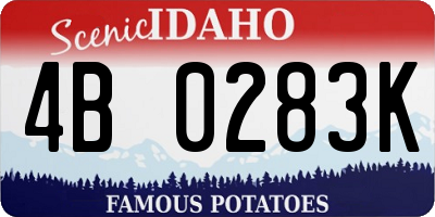 ID license plate 4B0283K