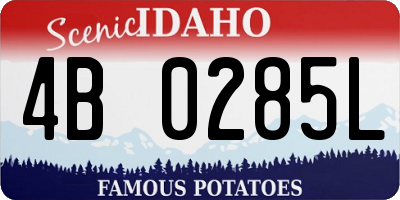 ID license plate 4B0285L
