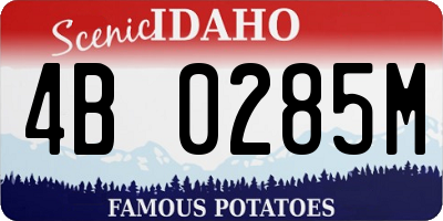 ID license plate 4B0285M
