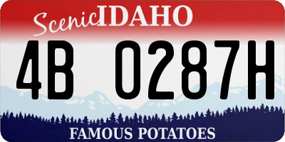 ID license plate 4B0287H