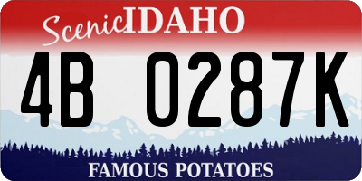 ID license plate 4B0287K