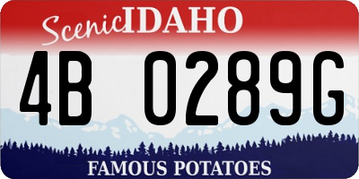 ID license plate 4B0289G