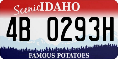 ID license plate 4B0293H
