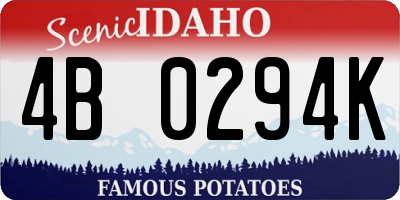 ID license plate 4B0294K