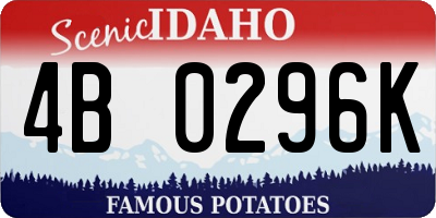 ID license plate 4B0296K