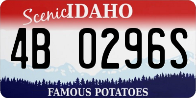 ID license plate 4B0296S