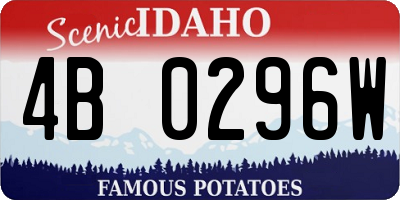 ID license plate 4B0296W