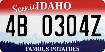 ID license plate 4B0304Z