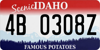 ID license plate 4B0308Z