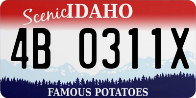 ID license plate 4B0311X