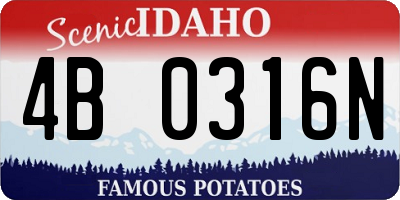 ID license plate 4B0316N