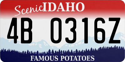 ID license plate 4B0316Z