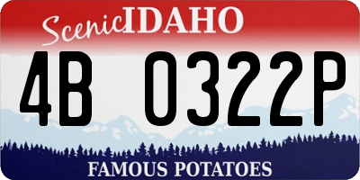 ID license plate 4B0322P