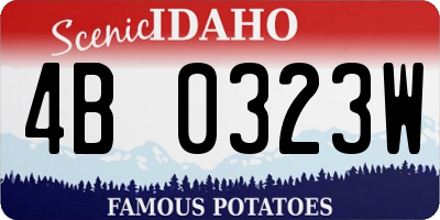 ID license plate 4B0323W