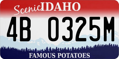 ID license plate 4B0325M