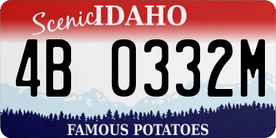ID license plate 4B0332M
