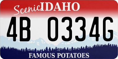 ID license plate 4B0334G